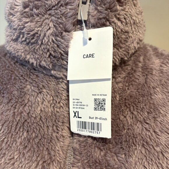UNIQLO Womens' Fluffy Yarn Fleece Full-Zip Jacket | Color: "36 Brown" | XL - Picture 4 of 8